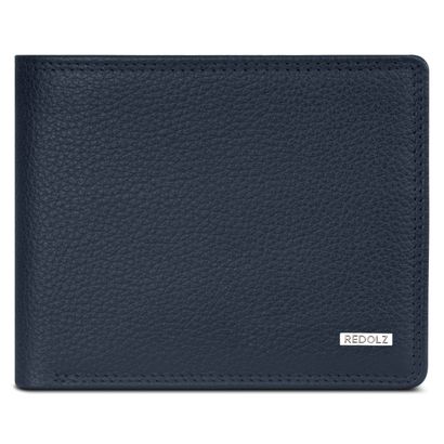 REDOLZ Leather Essentials Wallet Side Flap 8CC M Navy