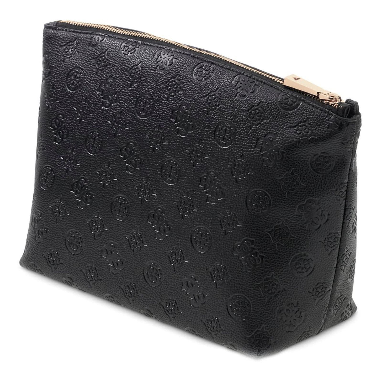 GUESS Lenwood Travel Top Zip Cosmetic Bag Black Logo GUESS Lenwood Travel Top Zip Cosmetic Bag Black Logo