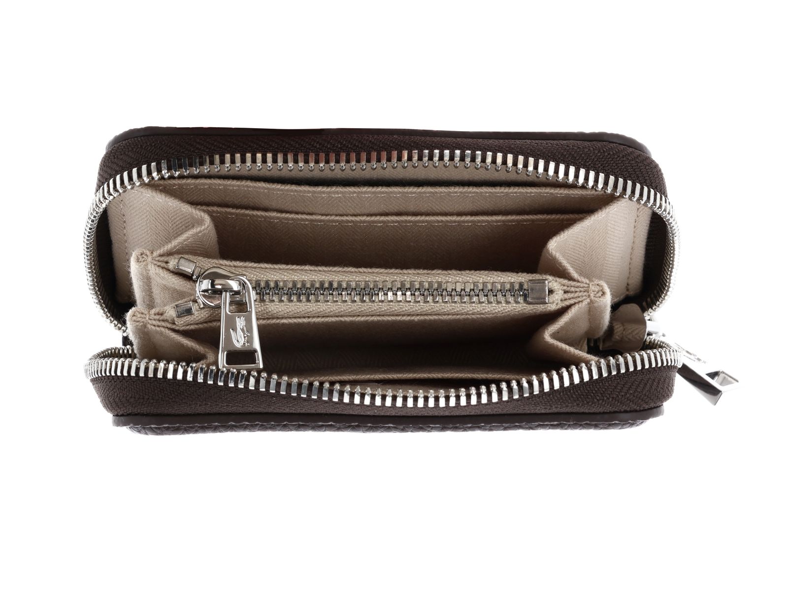 LACOSTE Zip Coin Wallet XS Dark Brown LACOSTE Zip Coin Wallet XS Dark Brown