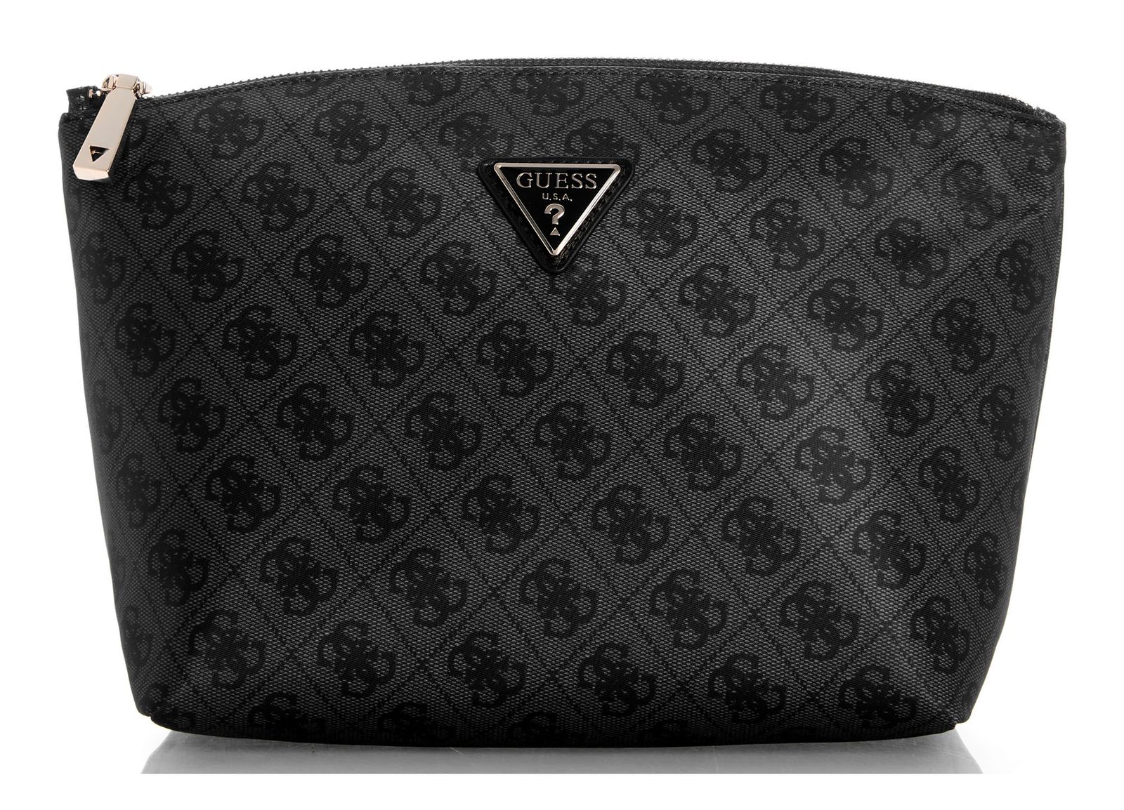 GUESS Adrian Top Zip Cosmetic Bag Coal Logo GUESS Adrian Top Zip Cosmetic Bag Coal Logo