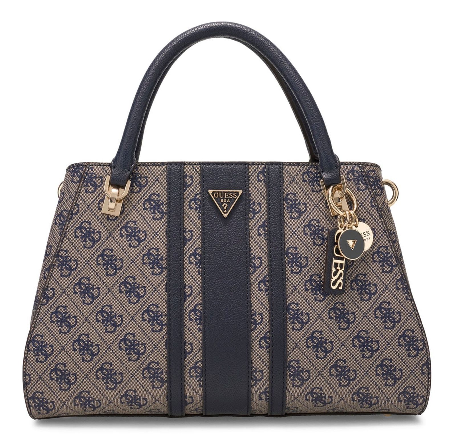 GUESS Noelle II Luxury Satchel Midnight Logo