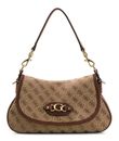 GUESS Samantha Flap Shoulder Bag Latte Logo / Brown GUESS Samantha Flap Shoulder Bag Latte Logo / Brown