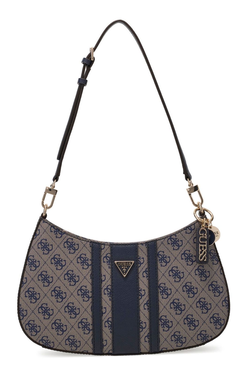 GUESS Noelle II Top Zip Shoulder Bag Midnight Logo