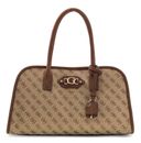 GUESS Samantha Girlfriend Satchel Latte Logo / Brown GUESS Samantha Girlfriend Satchel Latte Logo / Brown