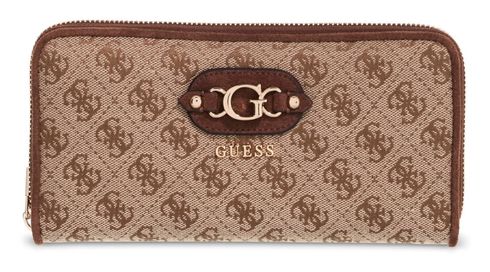 GUESS Samantha SLG Zip Around Wallet L Latte Logo / Brown