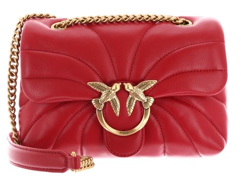 PINKO Love Puff Mini CL Sheep Nappa Quilt S Rosso Rio - Antique Gold PINKO Love Puff Mini CL Sheep Nappa Quilt S Rosso Rio - Antique Gold