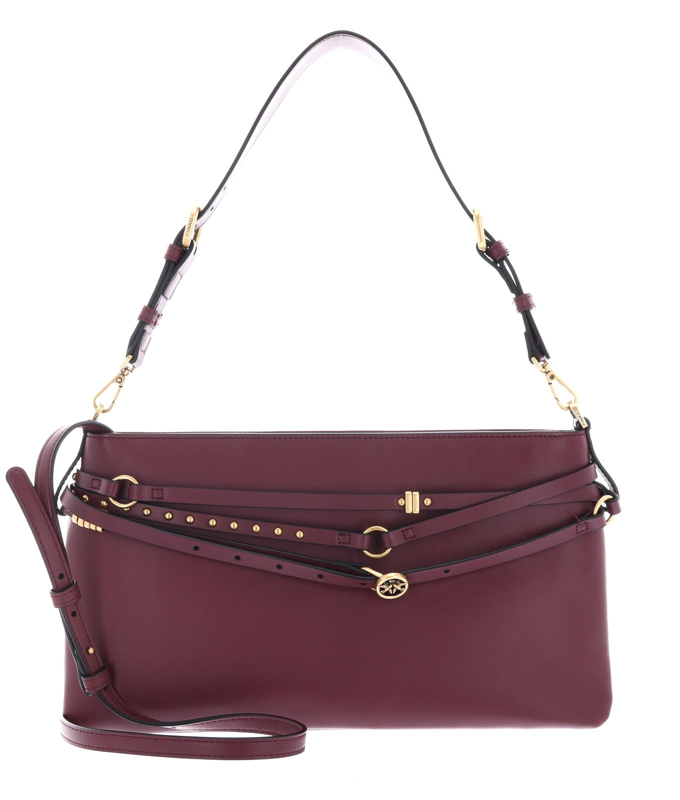 PINKO Belt Bag Classic Vitello Morbido Ribes Intenso - Antique Gold