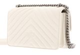 PINKO Love One Mini DC Sheep Nappa Chevron S Bianco Seta - Old Silver PINKO Love One Mini DC Sheep Nappa Chevron S Bianco Seta - Old Silver