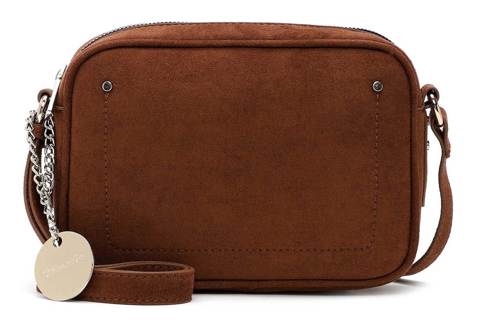 Tamaris Marina Suede Crossbody Bag M Cognac