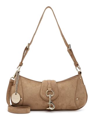 Tamaris Marina Suede Shoulder Bag Taupe
