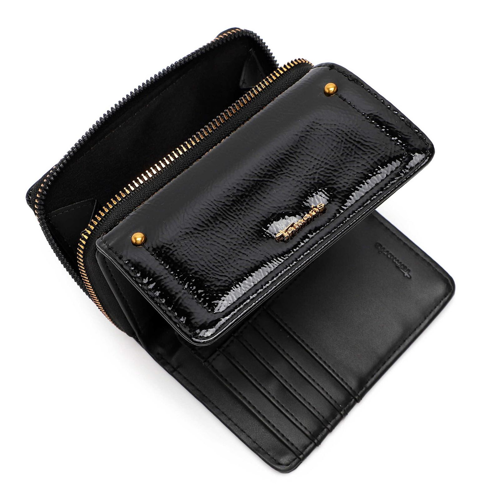 Tamaris Marina Patent Wallet With Flap Black Tamaris Marina Patent Wallet With Flap Black