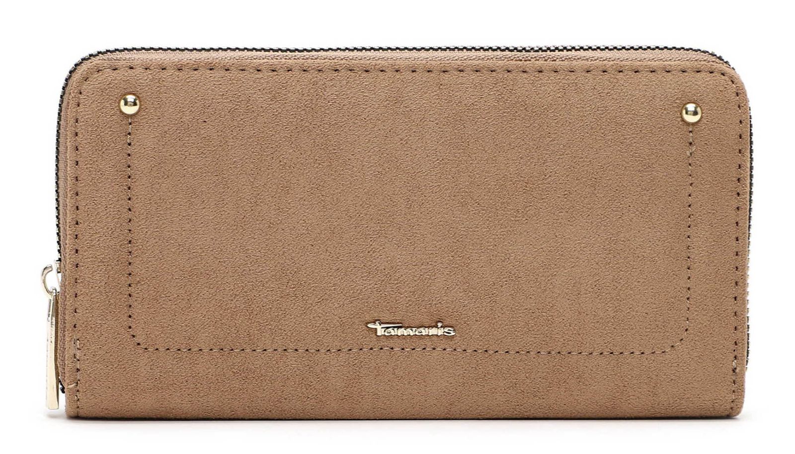 Tamaris Marina Suede Zip Around Wallet Taupe