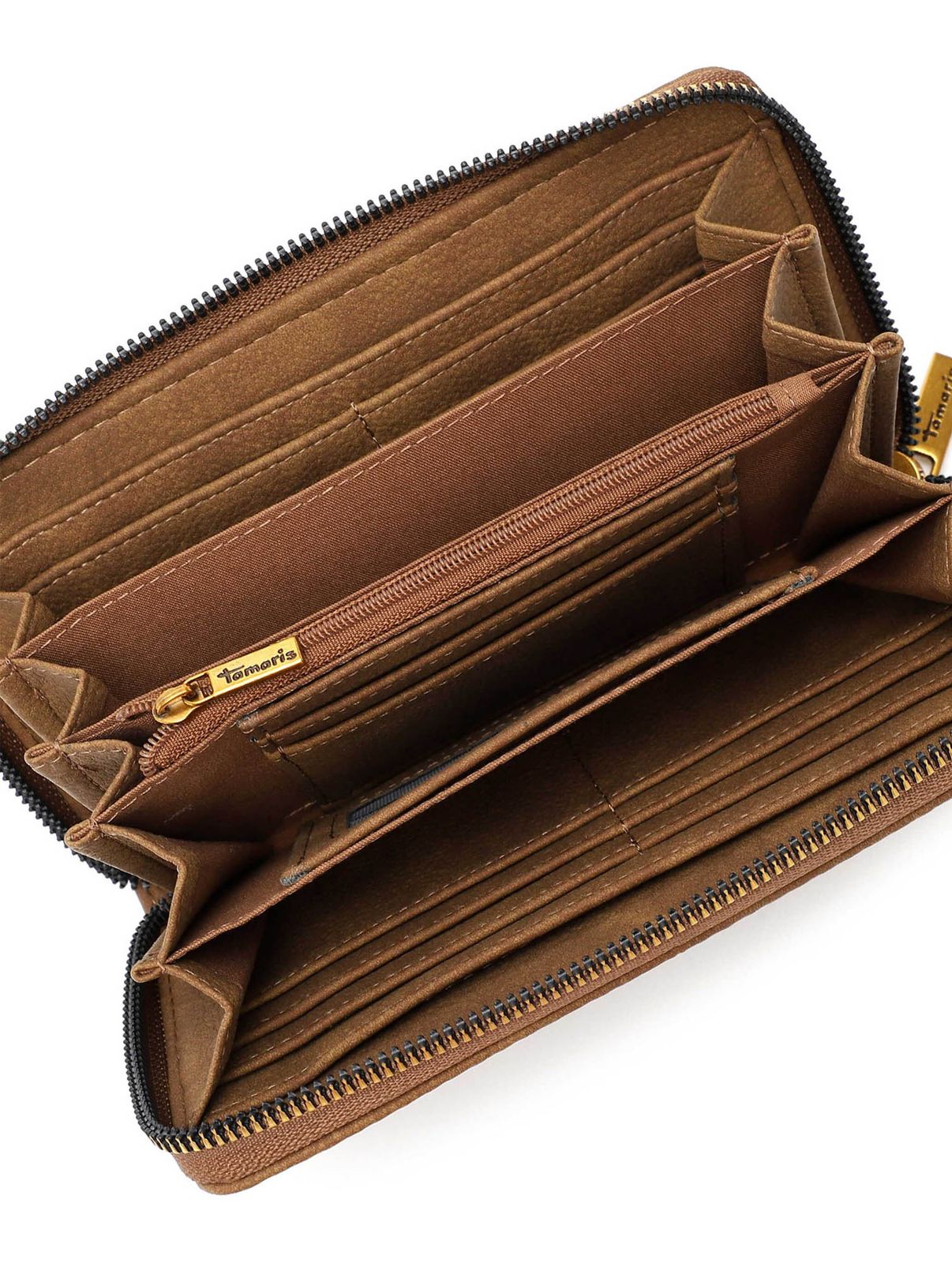 Tamaris Marina Suede Zip Around Wallet Cognac Tamaris Marina Suede Zip Around Wallet Cognac