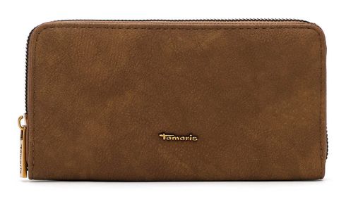Tamaris Marina Suede Zip Around Wallet Cognac