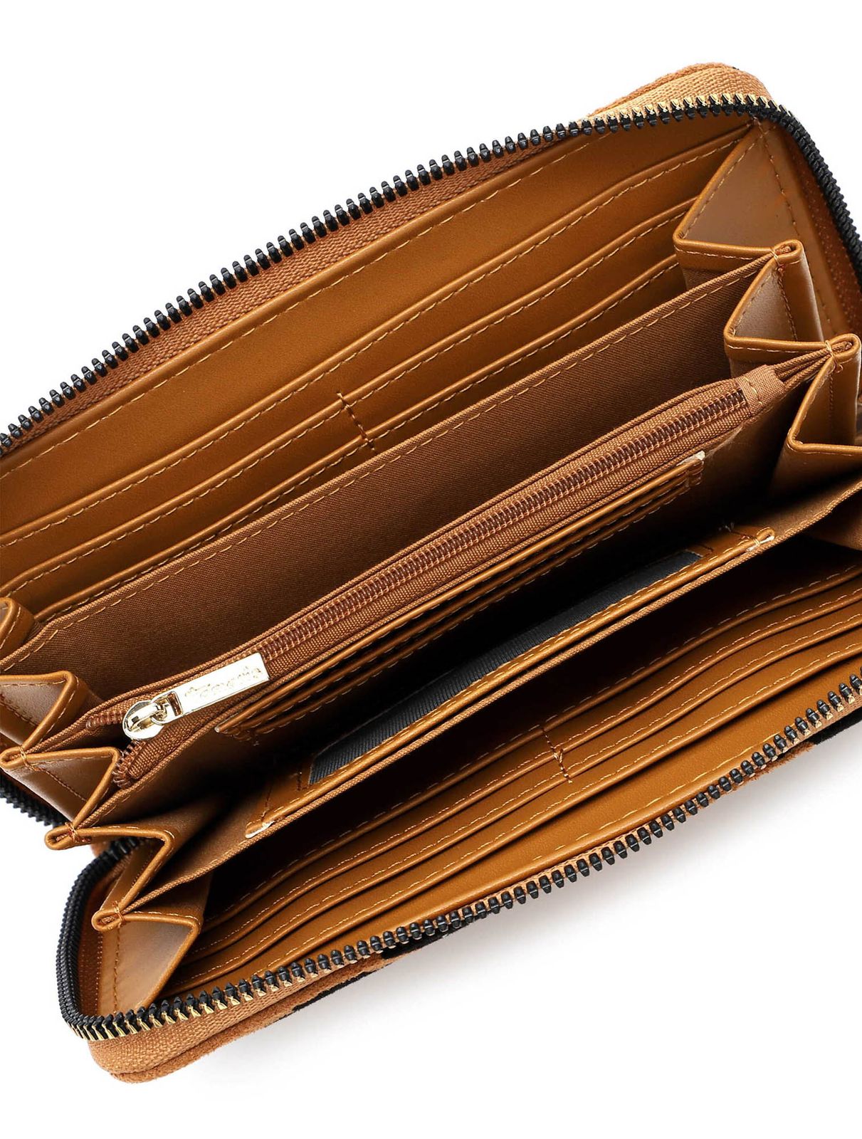 Tamaris Marina Suede Zip Around Wallet Cognac / Black Tamaris Marina Suede Zip Around Wallet Cognac / Black