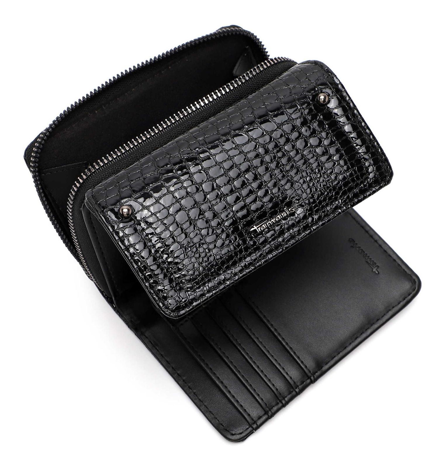 Tamaris Marina Snake Wallet With Flap Black Tamaris Marina Snake Wallet With Flap Black