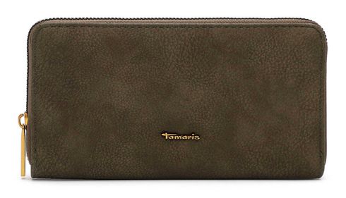 Tamaris Marina Suede Zip Around Wallet Oliv