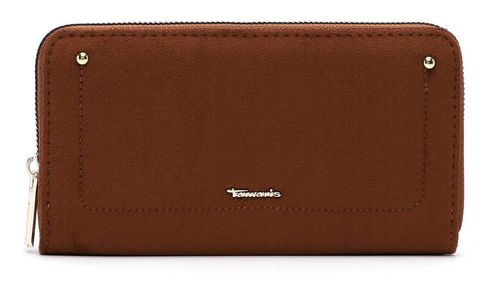 Tamaris Marina Suede Zip Around Wallet Cognac