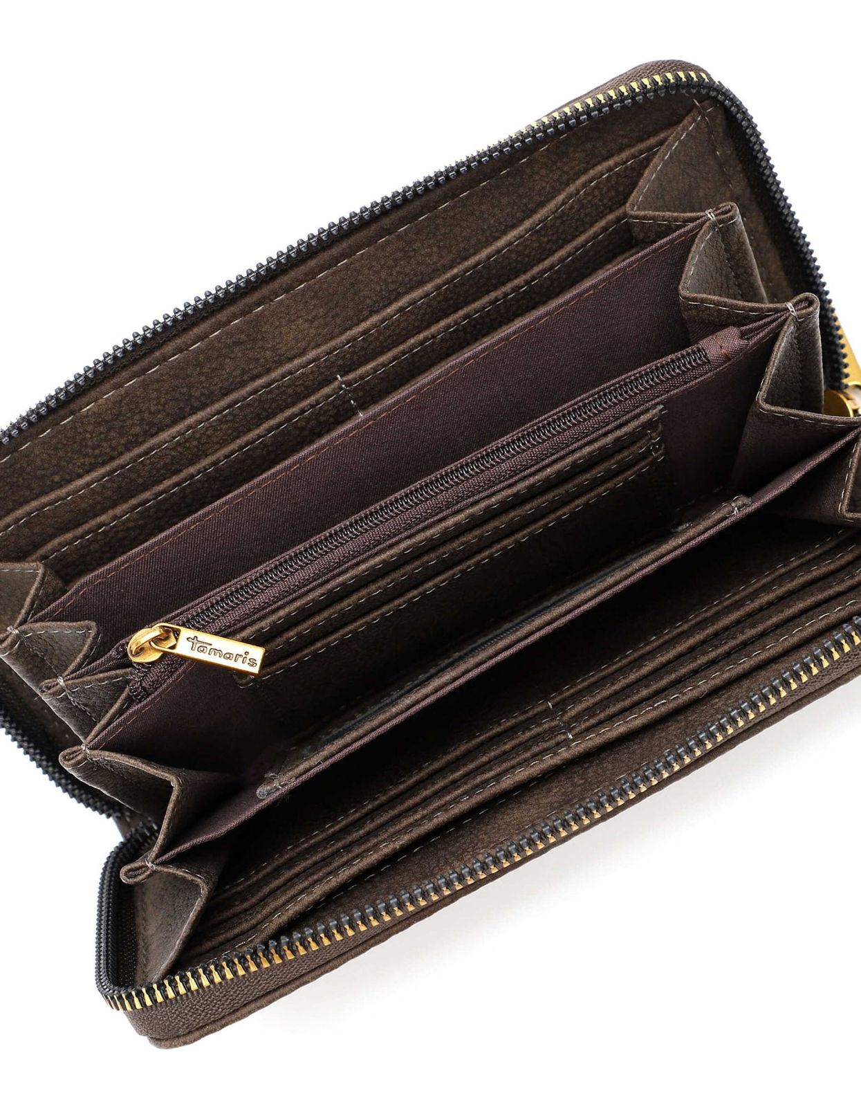 Tamaris Marina Suede Zip Around Wallet Brown Tamaris Marina Suede Zip Around Wallet Brown