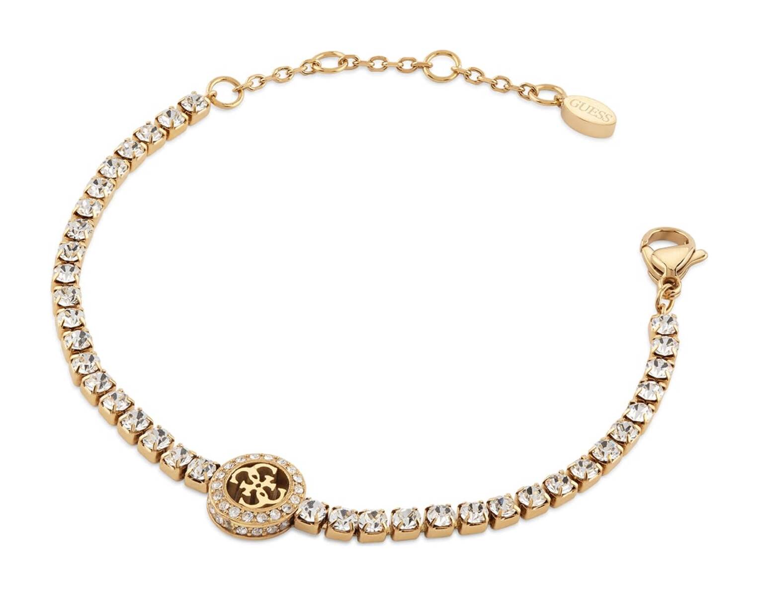 GUESS Paradise 3mm 4G Logo Tennis CZ Bracelet S Yellow Gold GUESS Paradise 3mm 4G Logo Tennis CZ Bracelet S Yellow Gold