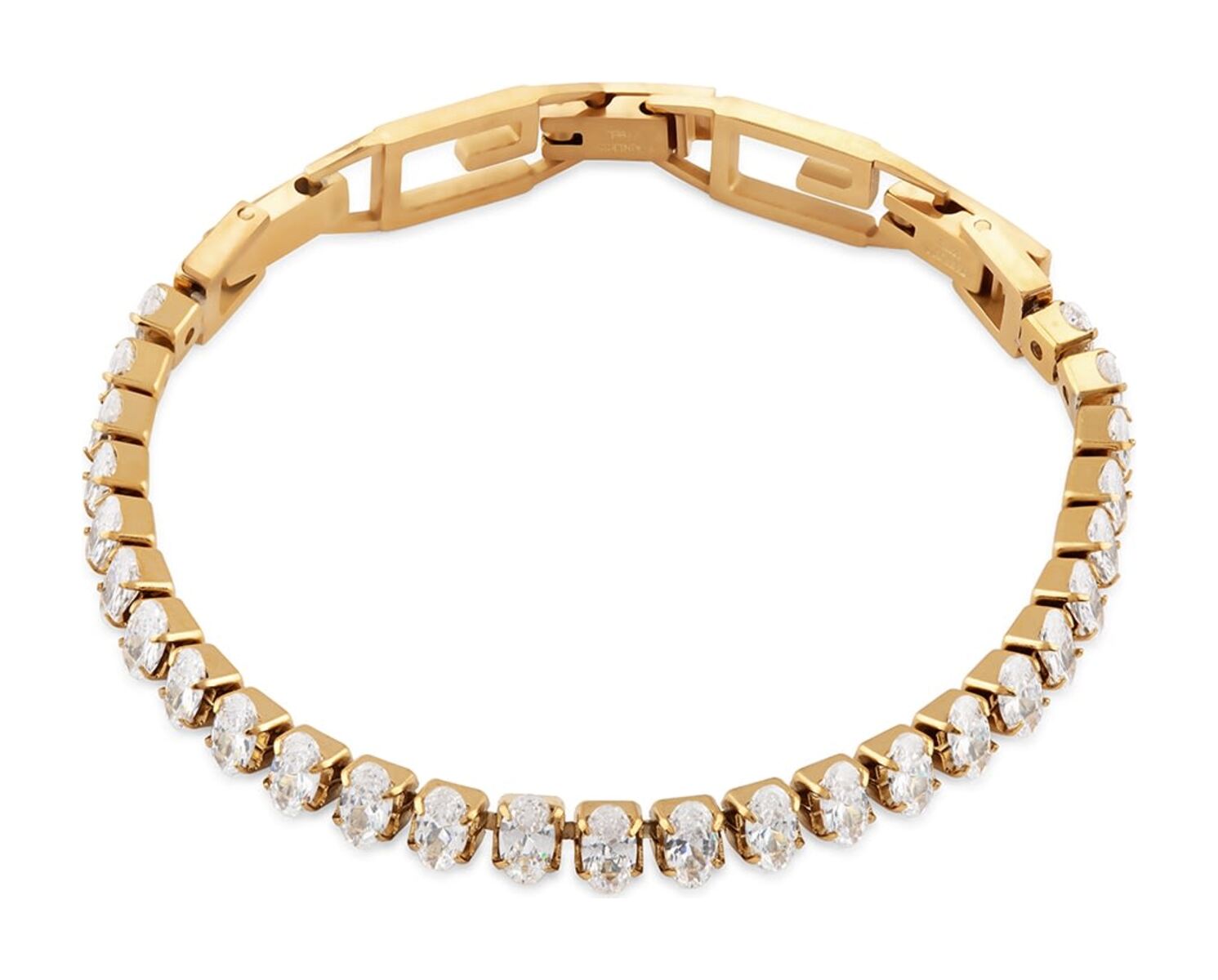 GUESS Paradise 5mm G Logo Tennis CZ Bracelet Yellow Gold GUESS Paradise 5mm G Logo Tennis CZ Bracelet Yellow Gold