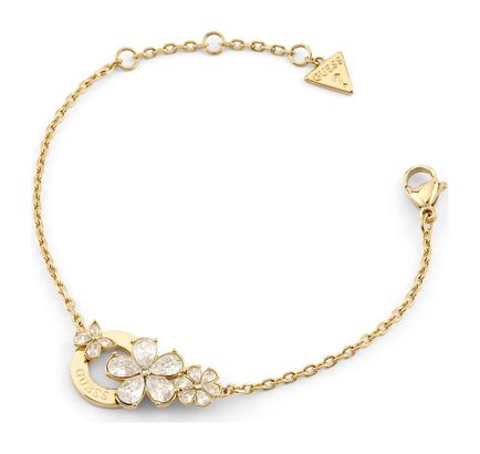 GUESS Lily Flowers & Circle Bracelet S Yellow Gold GUESS Lily Flowers & Circle Bracelet S Yellow Gold