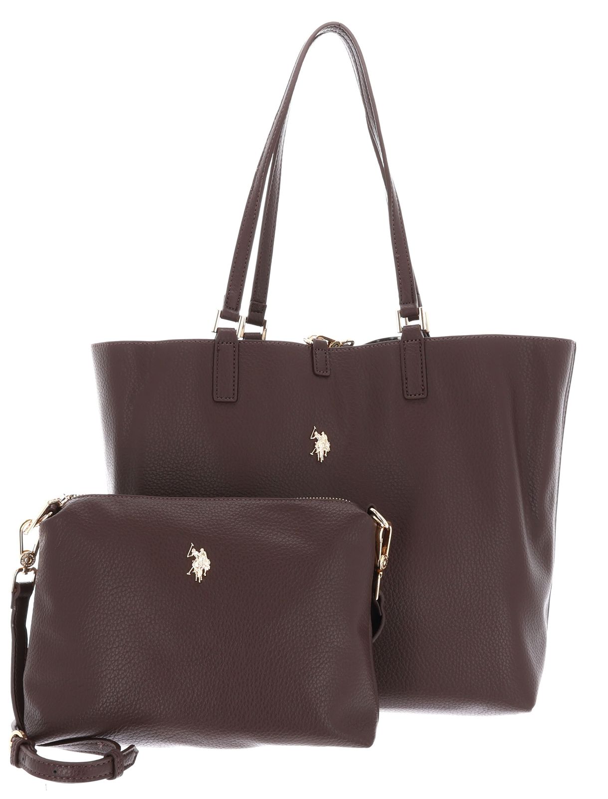 U.S. POLO ASSN. Rogersville Reversible Shopping Bag L Horse + Dk Brown