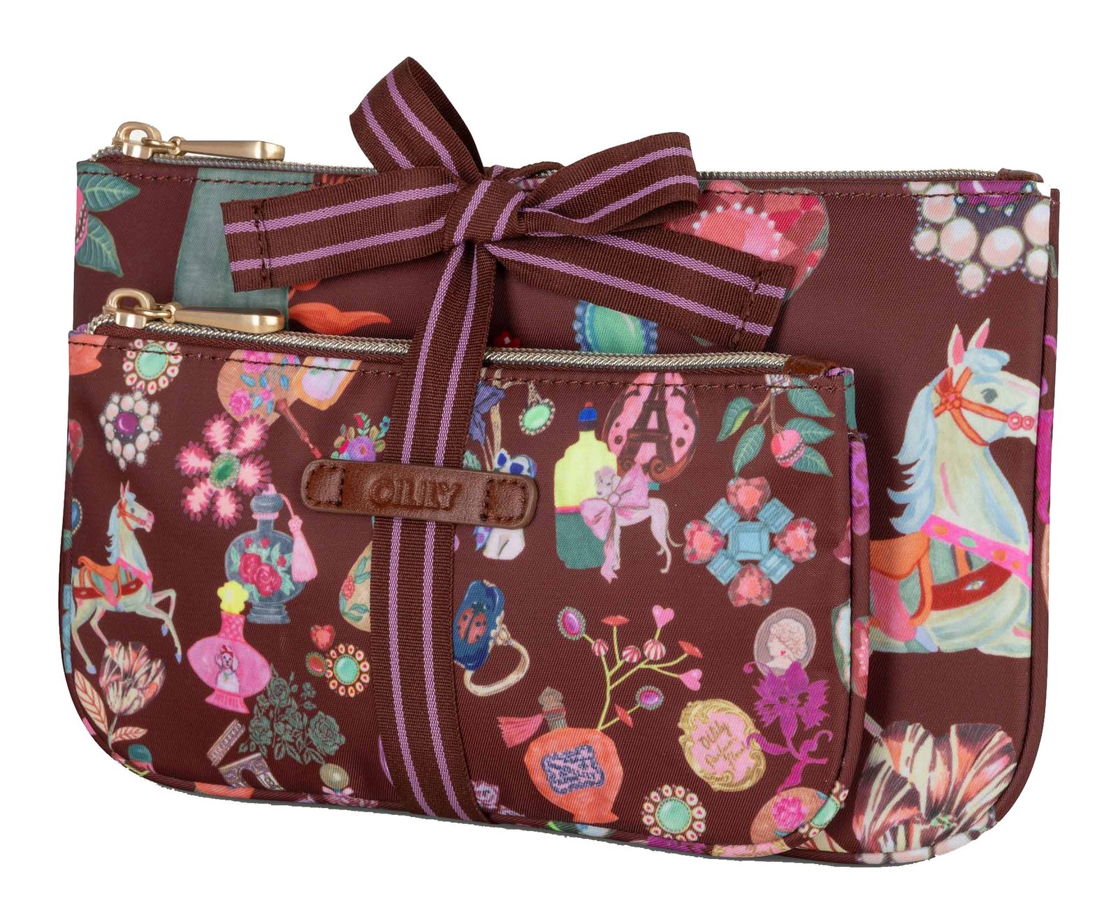 Oilily Deja Futur Capucine Flat Cosmetic Bag Package Hot Chocolate Oilily Deja Futur Capucine Flat Cosmetic Bag Package Hot Chocolate
