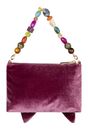 Oilily Soft Velvet Bow Shoulder Bag Magenta Purple Oilily Soft Velvet Bow Shoulder Bag Magenta Purple