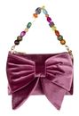 Oilily Soft Velvet Bow Shoulder Bag Magenta Purple Oilily Soft Velvet Bow Shoulder Bag Magenta Purple