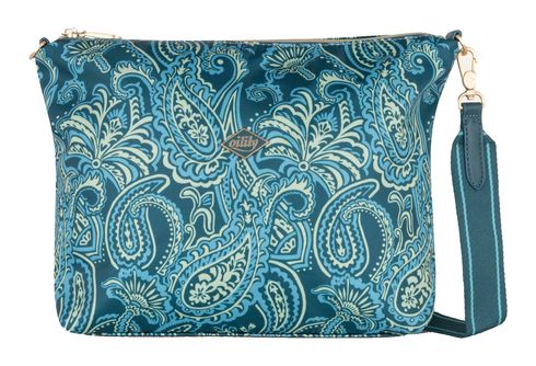 Oilily Bold Paisley Jacquard Milly Cross Body Bag Deep Teal
