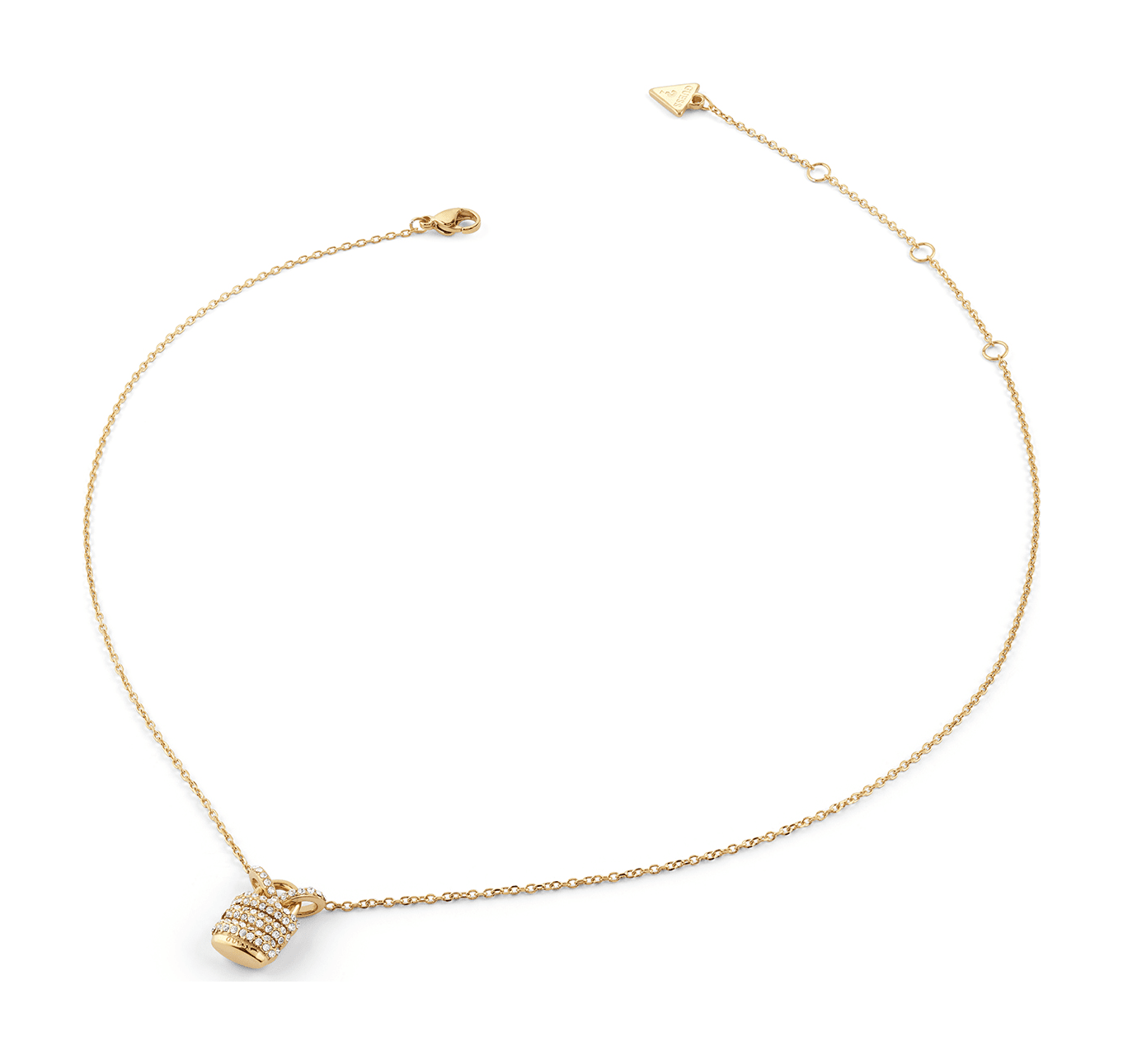 GUESS Guess My Secret 16-18" Mini Pave' Padlock Yellow Gold GUESS Guess My Secret 16-18" Mini Pave' Padlock Yellow Gold