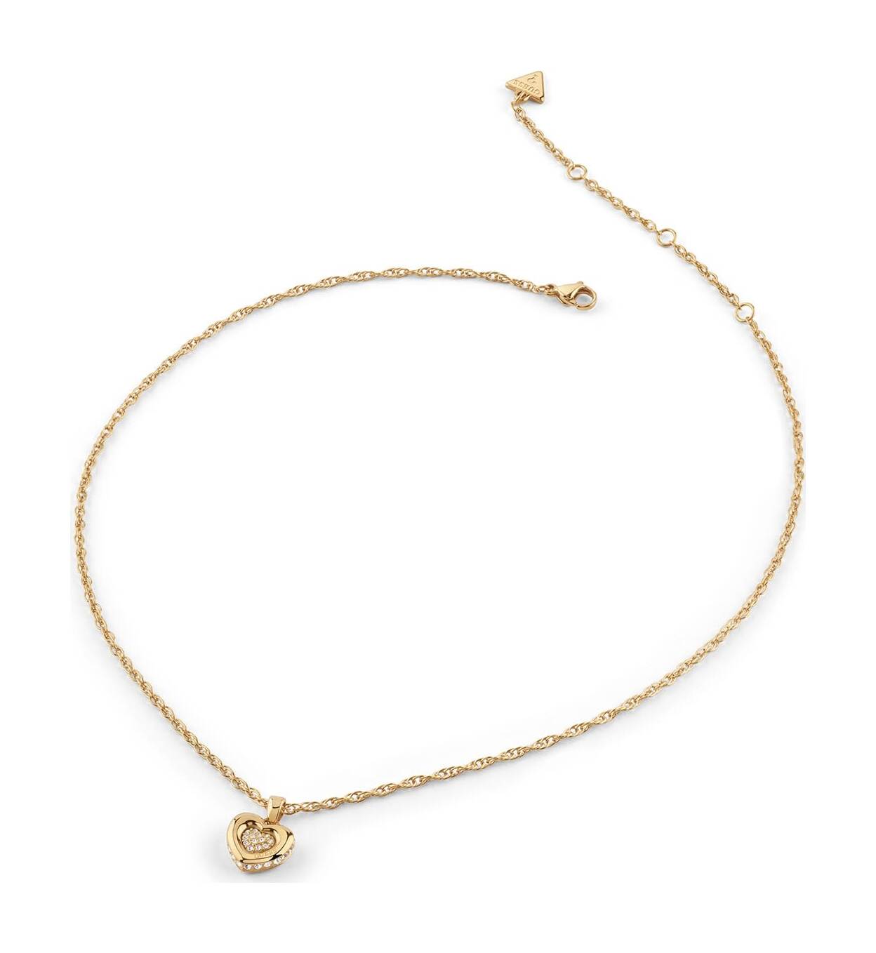 GUESS L.O.V.E. 16-18" Heart Pave' Charm Yellow Gold GUESS L.O.V.E. 16-18" Heart Pave' Charm Yellow Gold