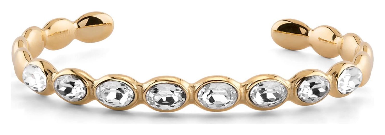 GUESS Divine 6mm Multi Oval Crystal Bangle S Yellow Gold GUESS Divine 6mm Multi Oval Crystal Bangle S Yellow Gold