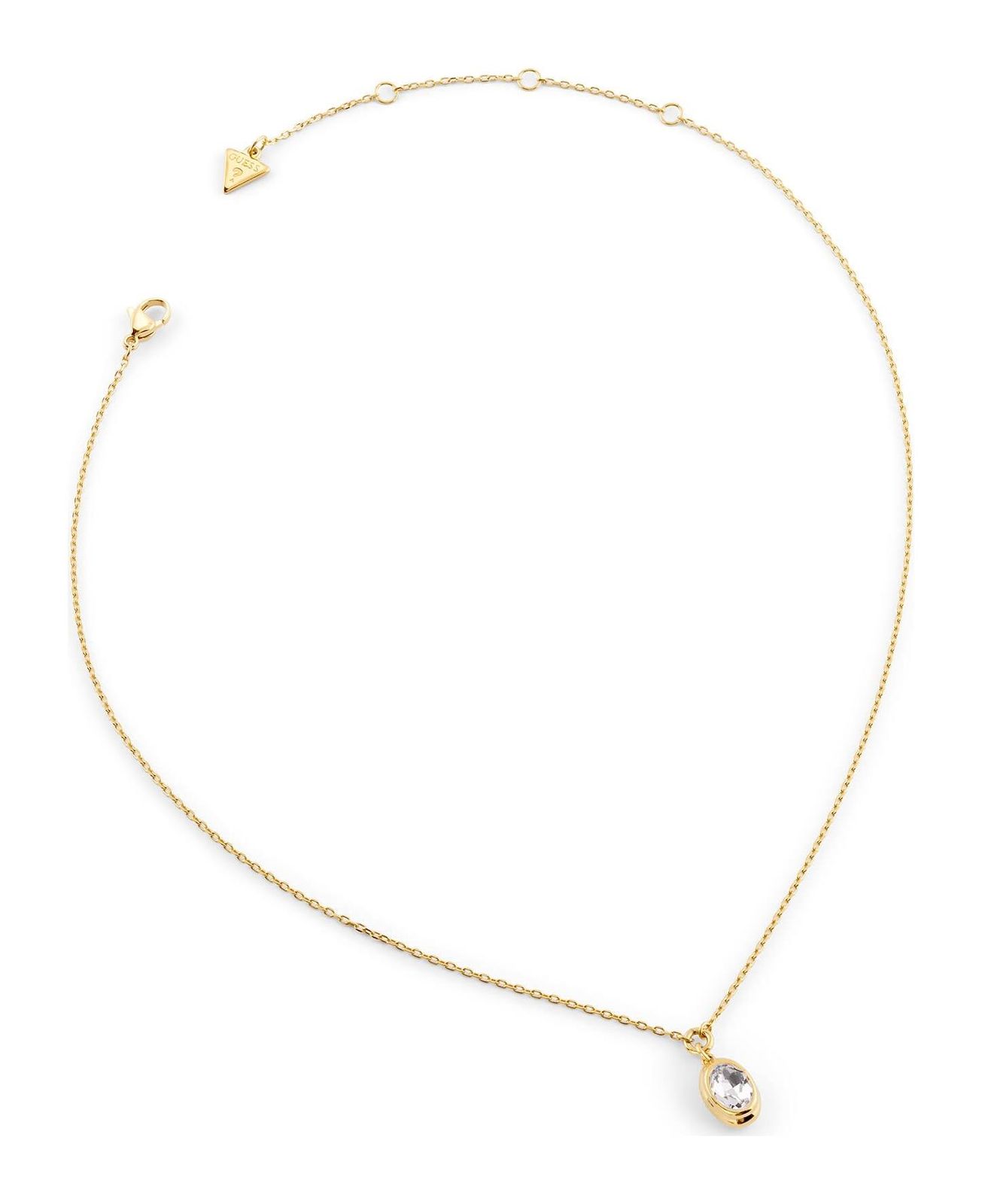 GUESS Divine 16-18" Oval Crystal Necklace Yellow Gold GUESS Divine 16-18" Oval Crystal Necklace Yellow Gold