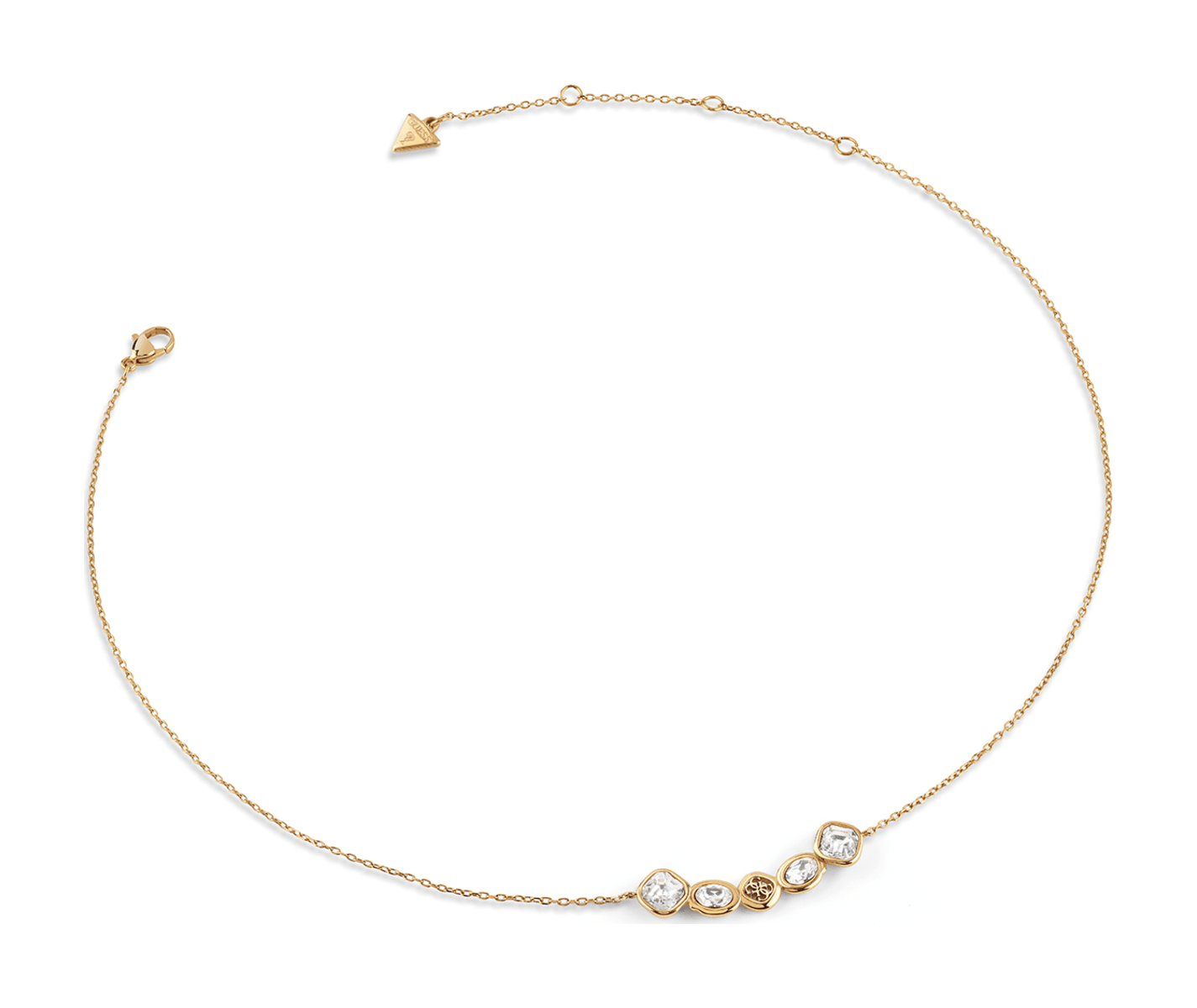 GUESS Mamounia 16-18" 4G Multi Crystals Necklace Yellow Gold GUESS Mamounia 16-18" 4G Multi Crystals Necklace Yellow Gold