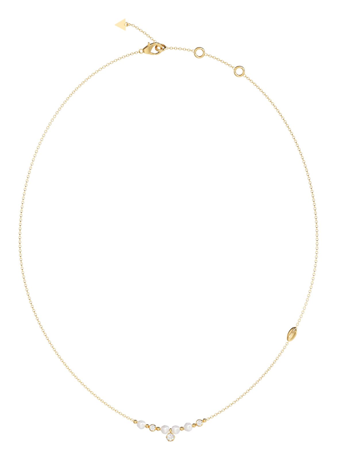 GUESS Pearly 16-18" Mini Pearly Necklace Yellow Gold GUESS Pearly 16-18" Mini Pearly Necklace Yellow Gold