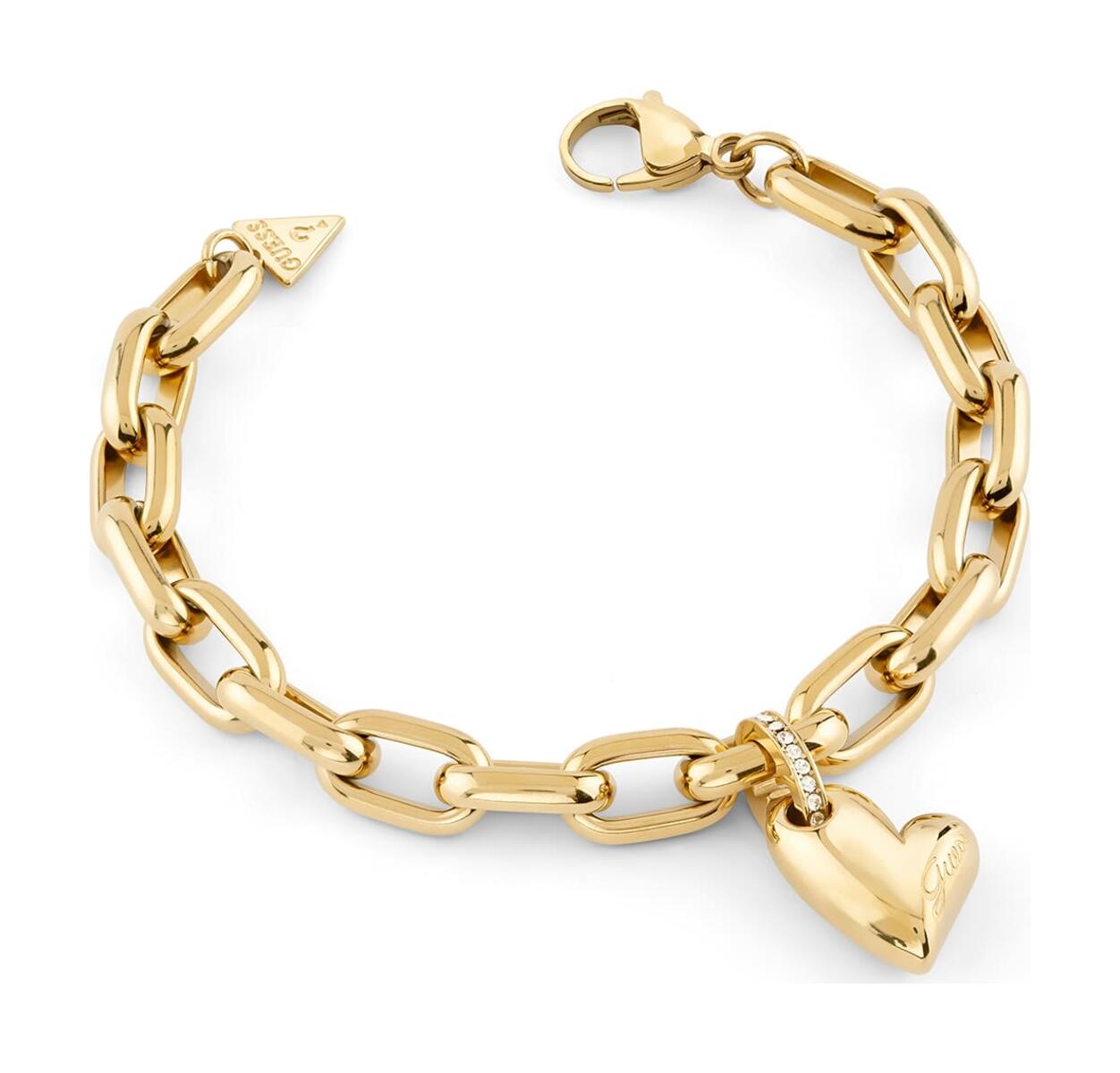 GUESS Golden Love 16mm Fluid Heart Charm Bracelet S Yellow Gold GUESS Golden Love 16mm Fluid Heart Charm Bracelet S Yellow Gold