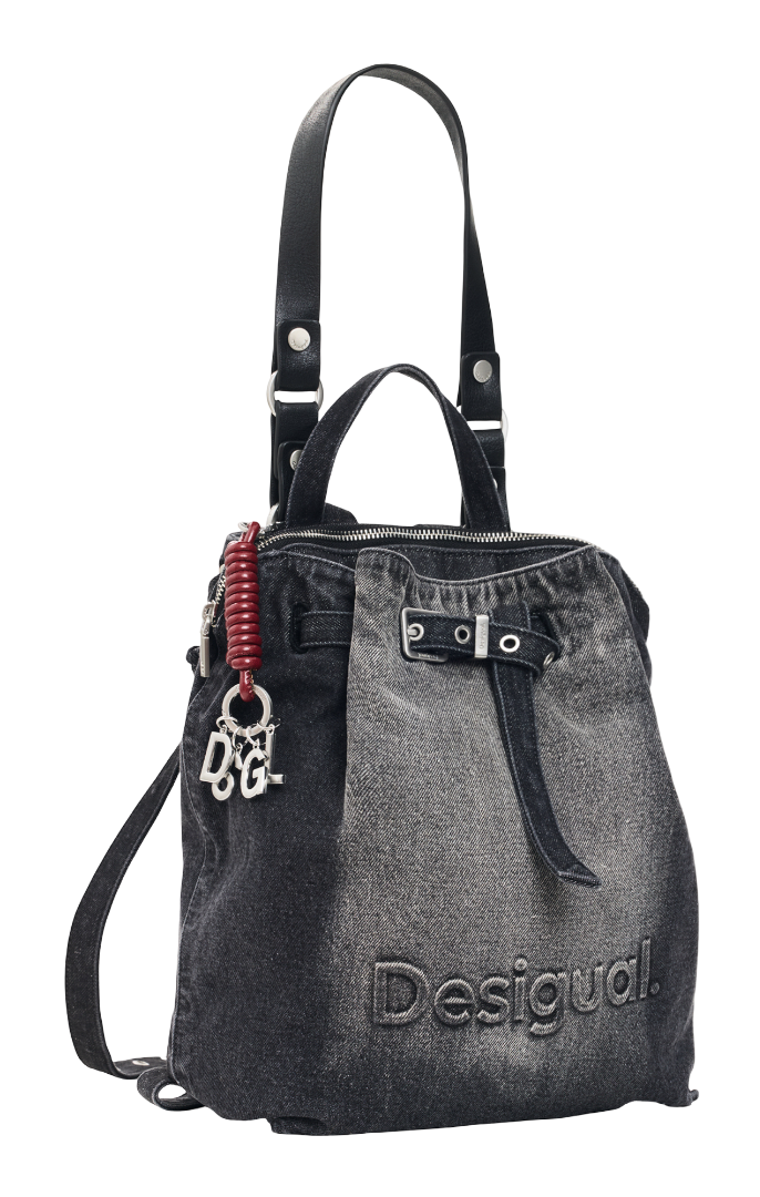 Desigual Half Logo Denim Luena Nf Backpack Denim Dark Grey Desigual Half Logo Denim Luena Nf Backpack Denim Dark Grey