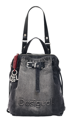 Desigual Half Logo Denim Luena Nf Backpack Denim Dark Grey Desigual Half Logo Denim Luena Nf Backpack Denim Dark Grey