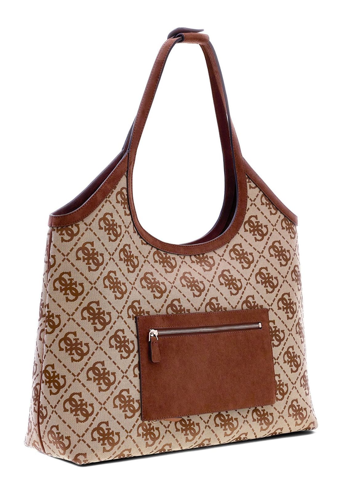 GUESS Samantha Travel Tote Bag Latte Logo / Brown GUESS Samantha Travel Tote Bag Latte Logo / Brown