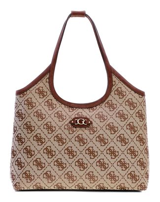 GUESS Samantha Travel Tote Bag Latte Logo / Brown