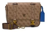 GUESS Milano Messenger Bag Beige Brown GUESS Milano Messenger Bag Beige Brown