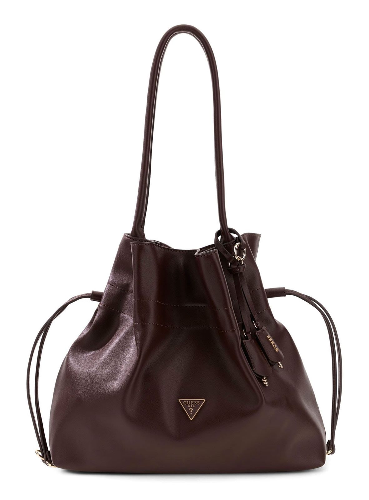 GUESS Karima Drawstring Tote Brown