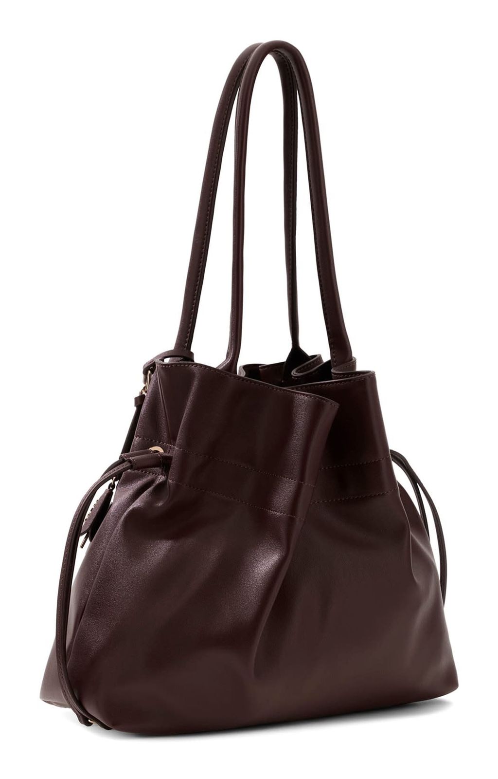 GUESS Karima Drawstring Tote Brown GUESS Karima Drawstring Tote Brown