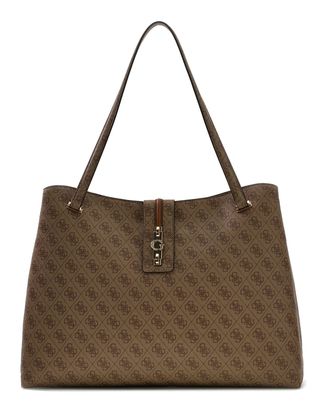 GUESS Yvonne Logo Tote Bag Latte Logo