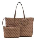 GUESS Adrian Logo Tech Tote Bag L Latte Logo