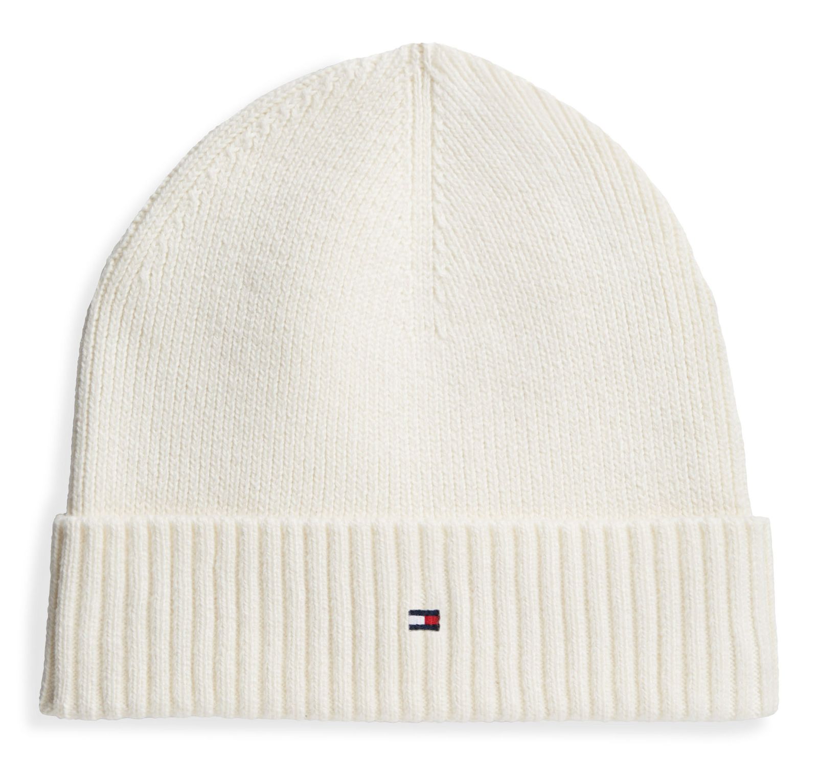 TOMMY HILFIGER TH Flag Pima Cotton Beanie Ivory Petal