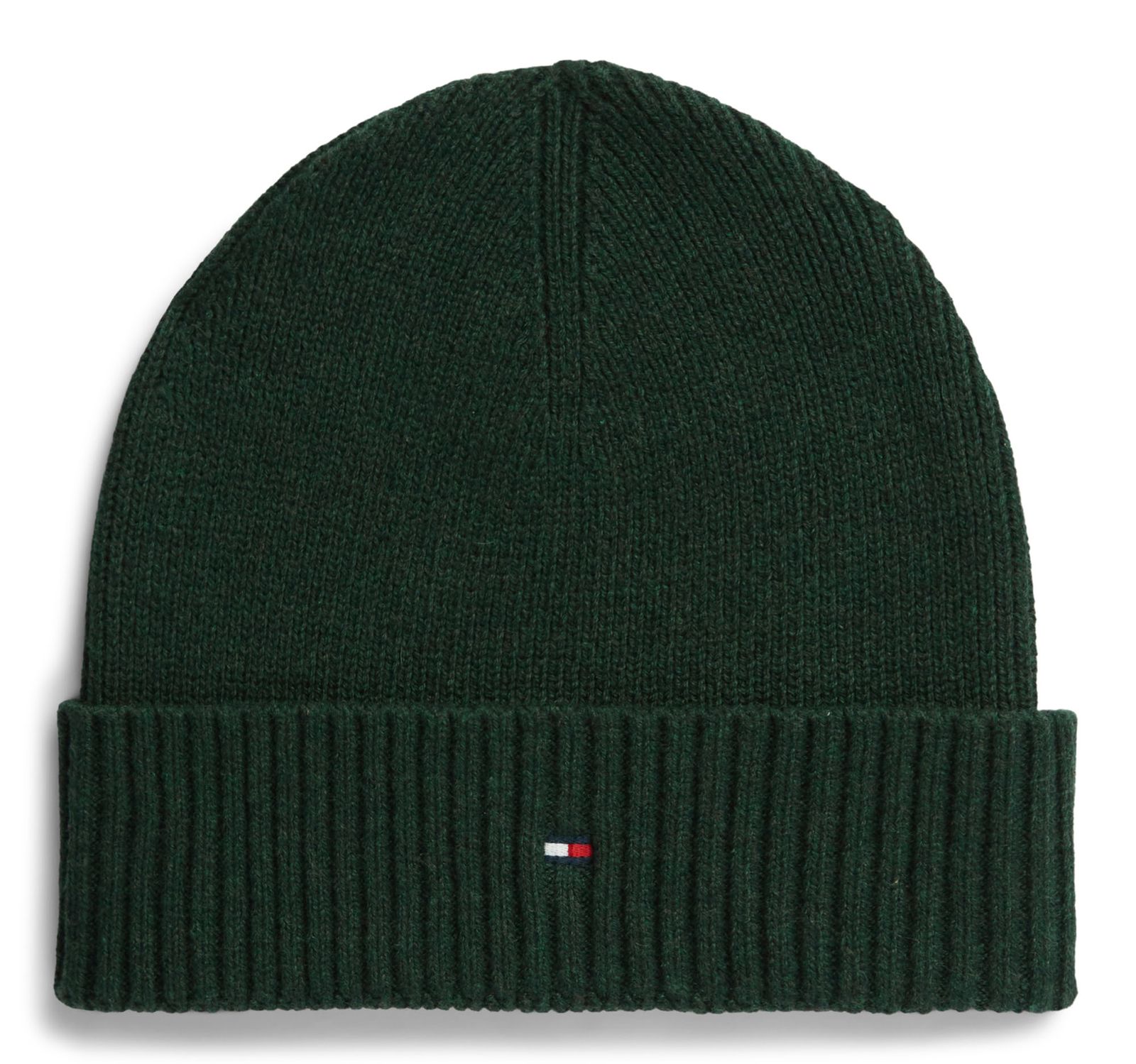 TOMMY HILFIGER TH Flag Pima Cotton Beanie Majestic Emerald Melange