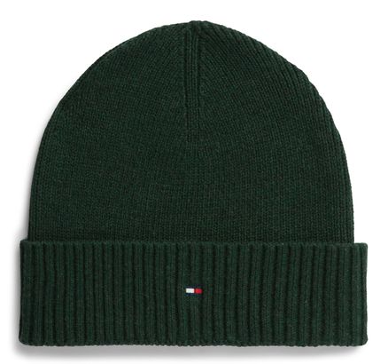 TOMMY HILFIGER TH Flag Pima Cotton Beanie Majestic Emerald Melange